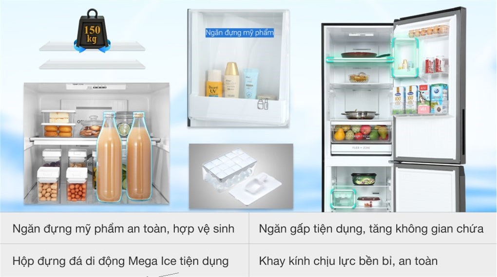 Tủ Lạnh Toshiba Inverter 325 Lít GR-RB410WE-PMV(37)-SG - ngăn đựng mỹ phẩm